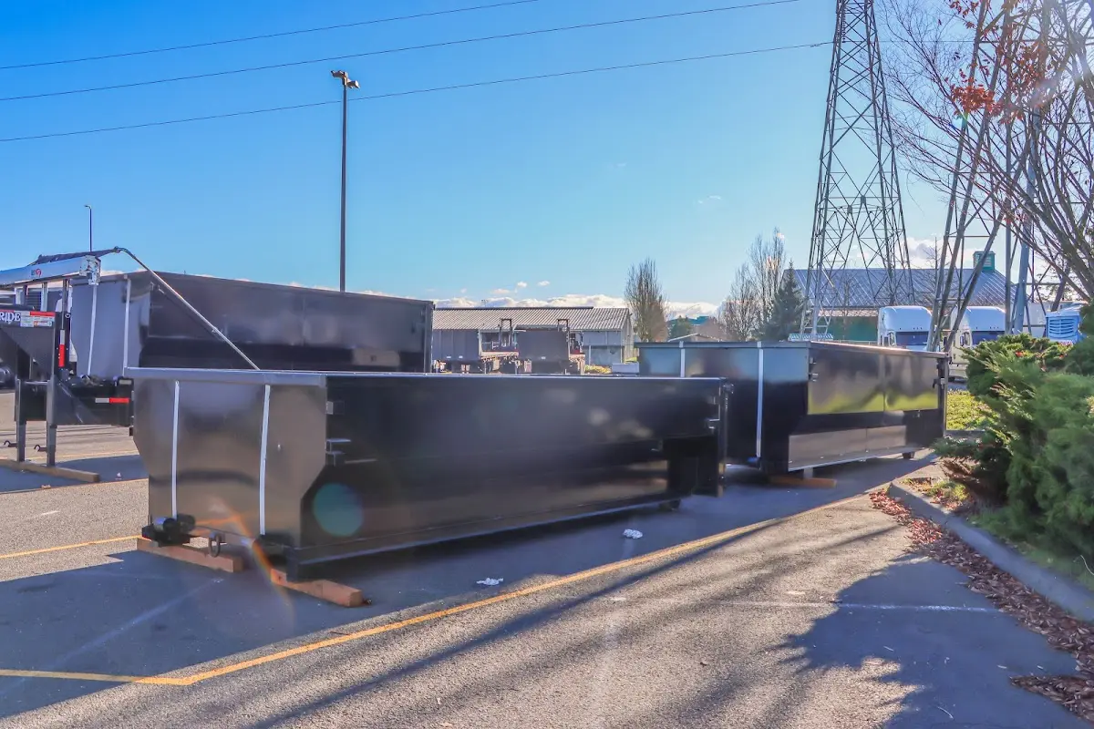 Roll-off dumpster ready for waste disposal at job site for Roofing Dumpster Rental in Hatboro